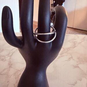 Minimalist Double Circle Silver Ring - Women Jewelry